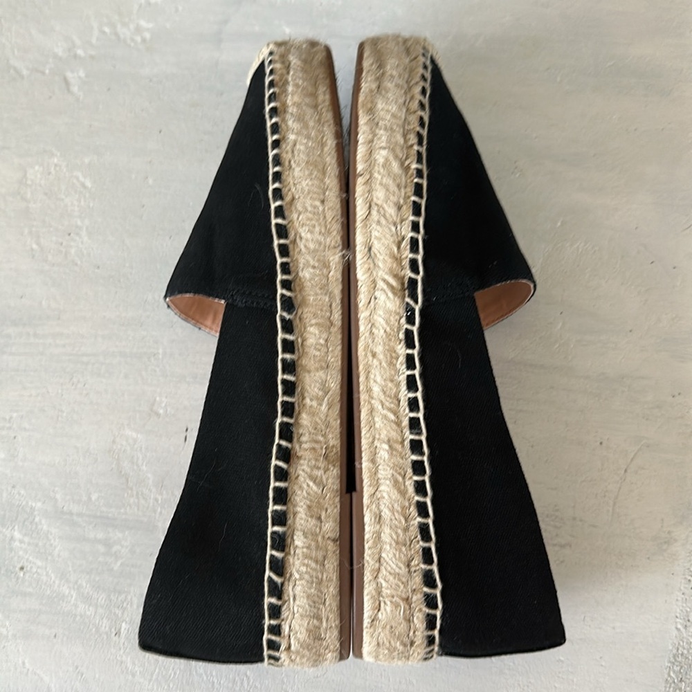 J. Crew SU22 Canvas Espadrille Flat Shoes Sz 10 Black Jute Soles Classic Slip On - Picture 4 of 16